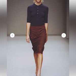 Miu miu ss02 eyelet lace brown cotton skirt